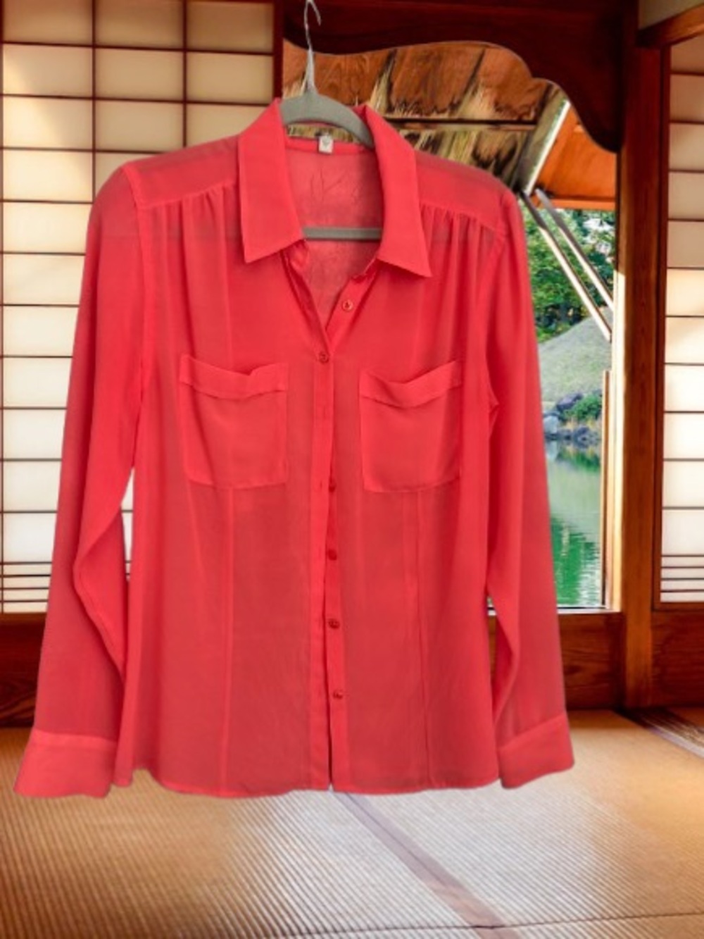 Guess Coral Button-Front Shirt